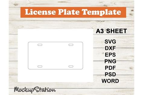 Cricut License Plate Template